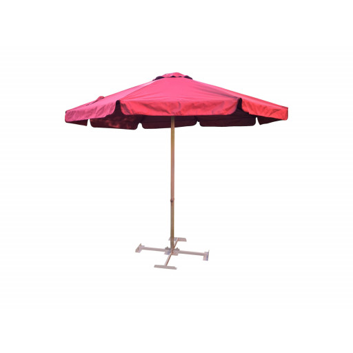 Зонт с центральной опорой d-2,5м с лебедкой на  алюминиевой стойке